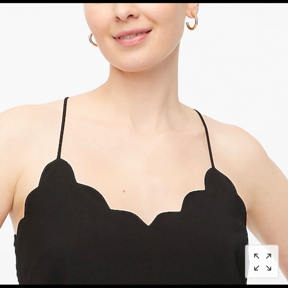 Jcrew scalloped cami top in black